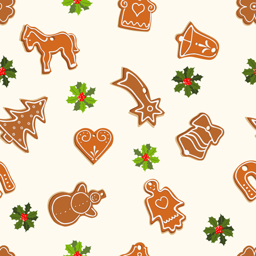 Cute Christmas seamless pattern vector 06
