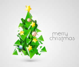 Creative Xmas tree background vector graphics 03