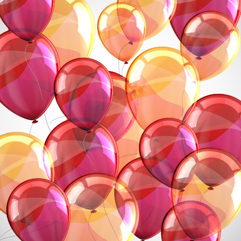 Transparent colored balloons vector background 01