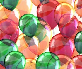 Transparent colored balloons vector background 03