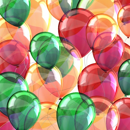 Transparent colored balloons vector background 03