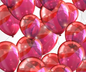 Transparent colored balloons vector background 04