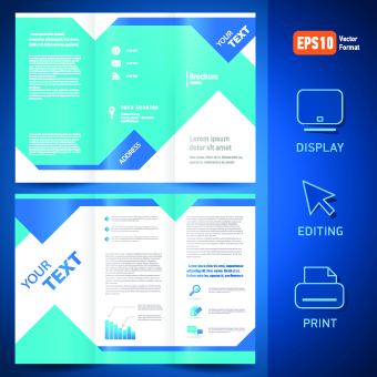 Creative brochure and booklet tri-fold design vector 01
