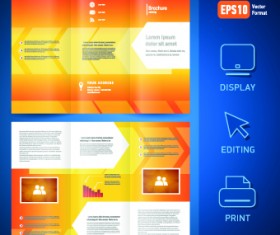 Creative brochure and booklet tri-fold design vector 02