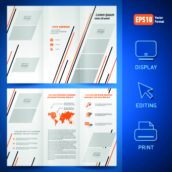 Creative brochure and booklet tri-fold design vector 04