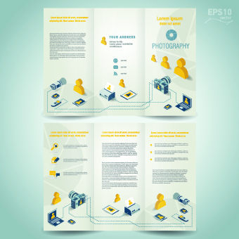 Creative brochure and booklet tri-fold design vector 05