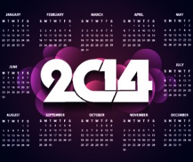 2014 New Year calendar vector set 01
