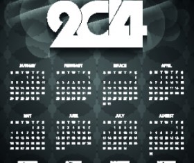 2014 New Year calendar vector set 02