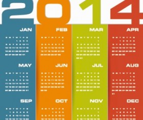 Delicate calendar 2014 year design vector 03