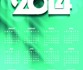 2014 New Year calendar vector set 03