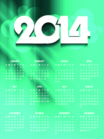 2014 New Year calendar vector set 03