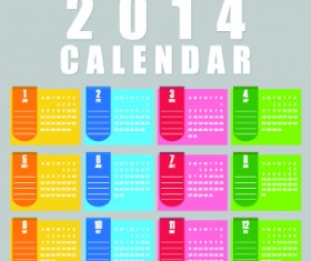 Simple 2014 calendar design vector set 04