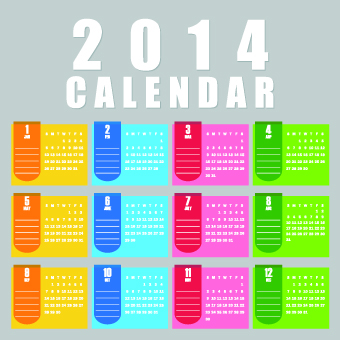 Simple 2014 calendar design vector set 04