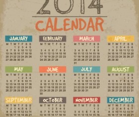 Delicate calendar 2014 year design vector 04