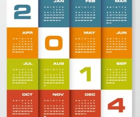 Delicate calendar 2014 year design vector 05