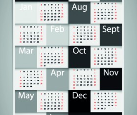 2014 New Year calendar vector set 05