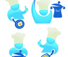 Creative chef menu logos vector set 01