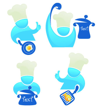 Creative chef menu logos vector set 01