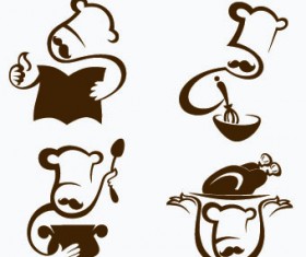Creative chef menu logos vector set 02