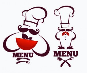 Creative chef menu logos vector set 03