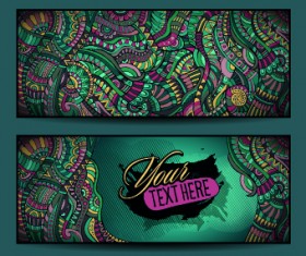 Ethnic decorative style cards vector graphics 02
