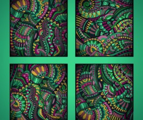 Ethnic decorative style cards vector graphics 04