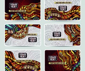 Ethnic decorative style cards vector graphics 05