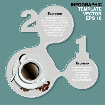 Coffee elements infographics vector 01