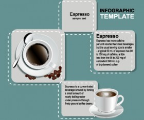 Coffee elements infographics vector 02