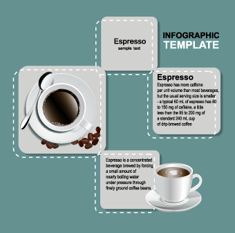Coffee elements infographics vector 02