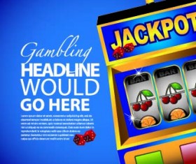 Gambling jackpot design background vector 01