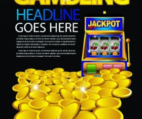 Gambling jackpot design background vector 05