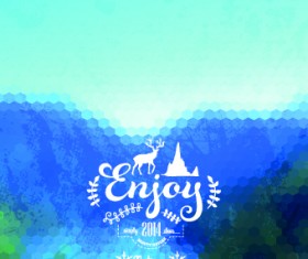 Scenery mosaic effect background vector 01