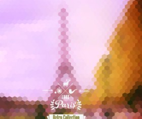 Scenery mosaic effect background vector 02