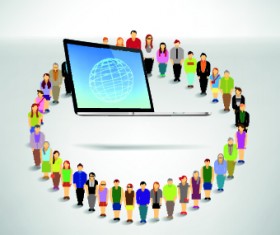 Business crowd design vector set 01