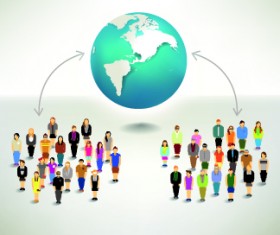 Business crowd design vector set 03