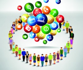 Business crowd design vector set 04