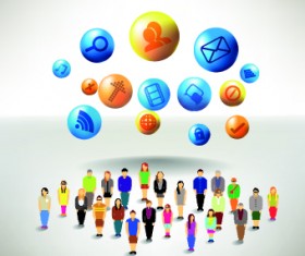 Business crowd design vector set 05