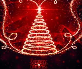 Red Christmas elements background vector set 02