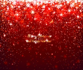 Red Christmas elements background vector set 04