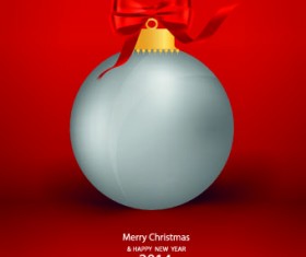Shiny 2014 Christmas red background vector 05