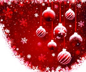 Red Christmas elements background vector set 05