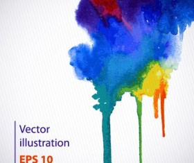 Watercolor abstract background vector set 04