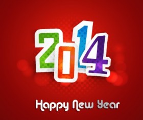 2014 Colored text with red background