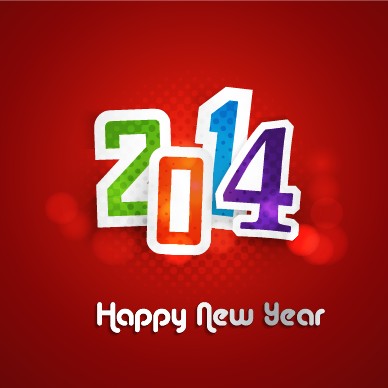 2014 Colored text with red background