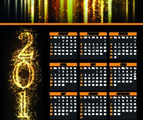 2014 Fireworks calendar vector