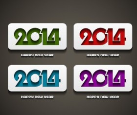 2014 Happy New Year creative cards vector 02