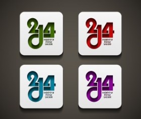 2014 Happy New Year creative cards vector 04