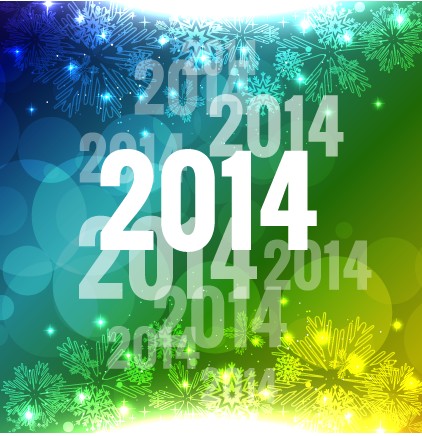 2014 New Year creative backgrounds vector