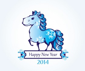 2014 Year of the horse cute design vector 02
